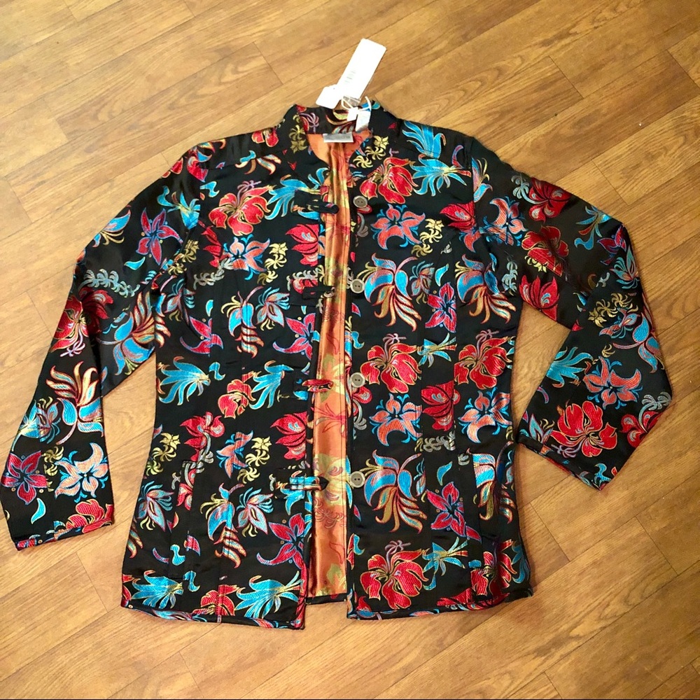 NWT Chico’s Floral Kimono Jacket - Size 0